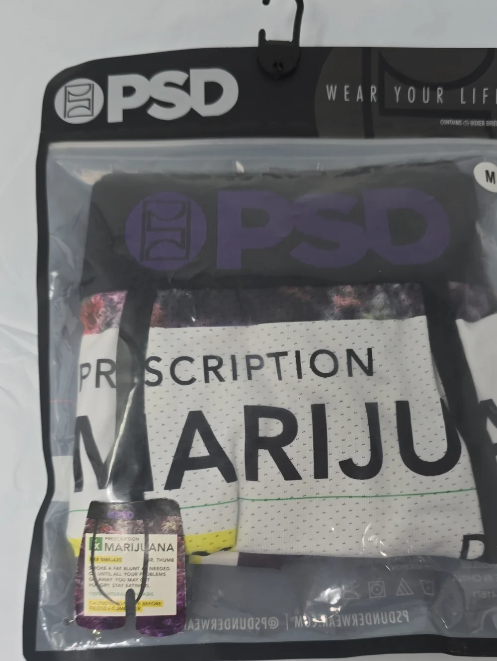 PSD Black Boxer Briefs with White & Purple Accents Mj Prescription 2